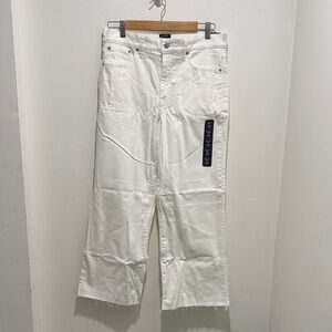 J. Crew Women’s Wide Leg Crop White Jeans Size 29 Flawed NWT